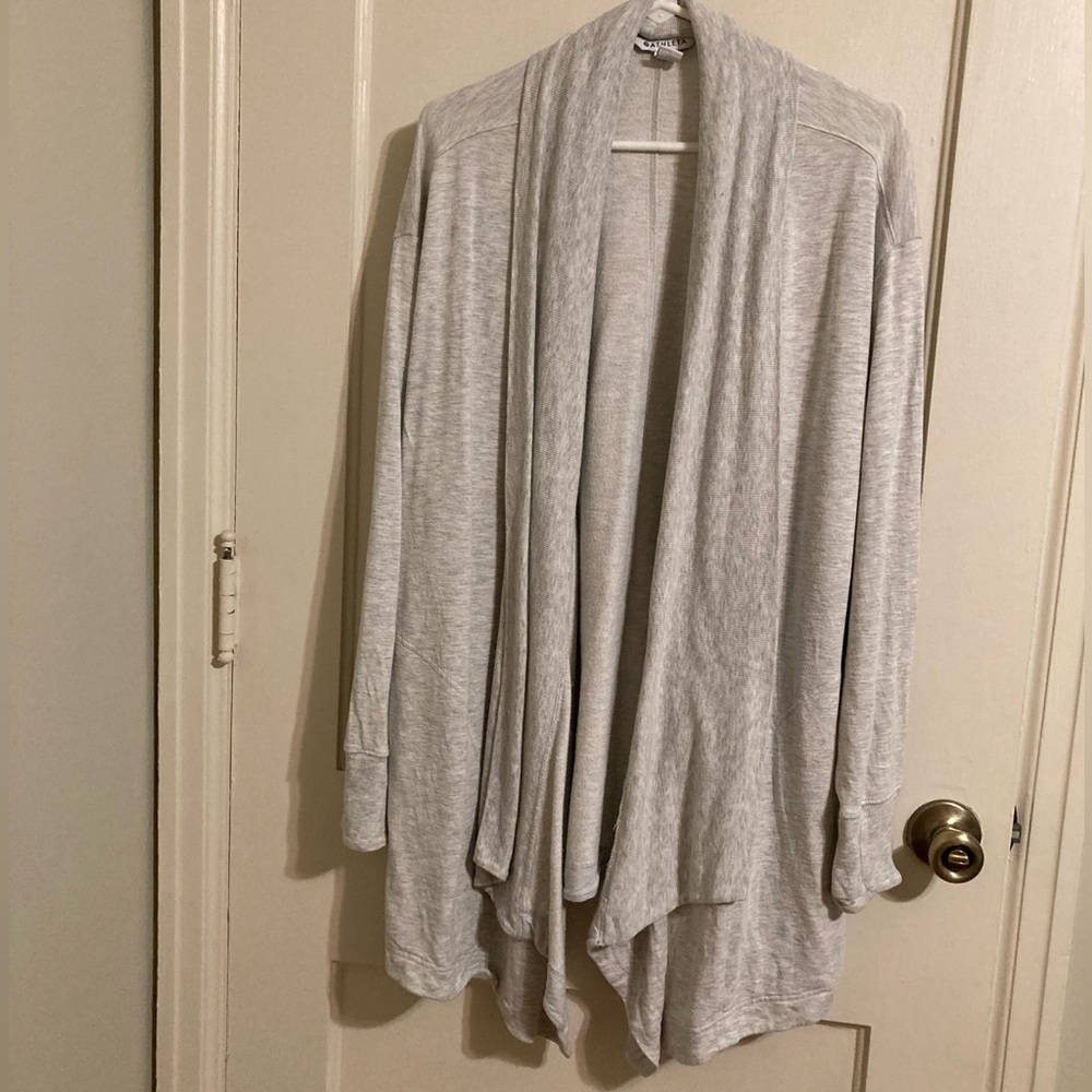 Athleta Plus Size 2X Gray Pranayama Wrap Cardigan Sweater Long Sleeve